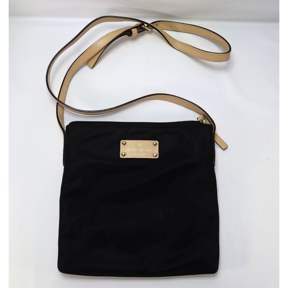 Kate Spade New York‎ Kennedy Park Tess Crossbody Bag Purse Black Nylon Leather